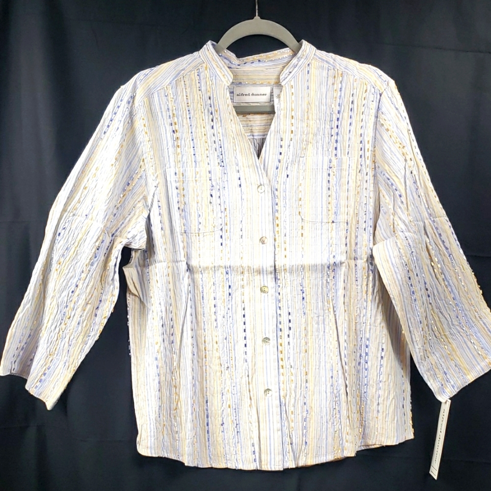 Alfred Dunner Button Down Blouse Sz 16